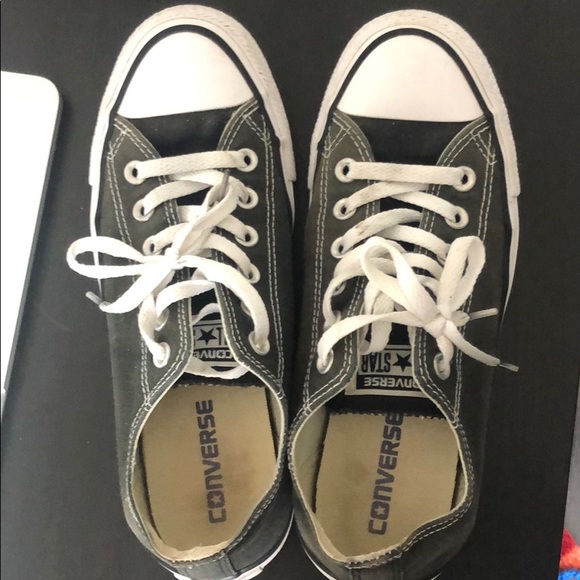 Converse Shoes - Dark gray low top converse size 8 women’s Converse Shoes - Dark gray low top converse size 8 women’s